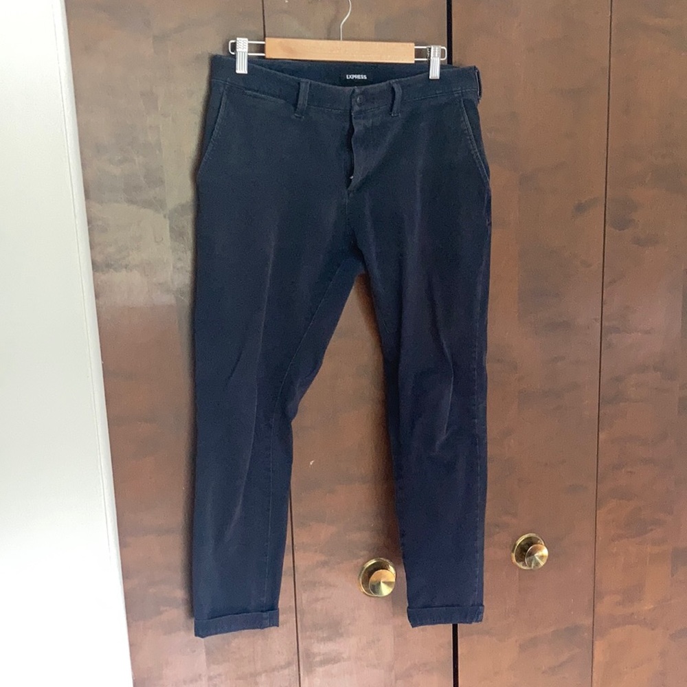 Express Super Skinny Chinos, Navy, 31x30